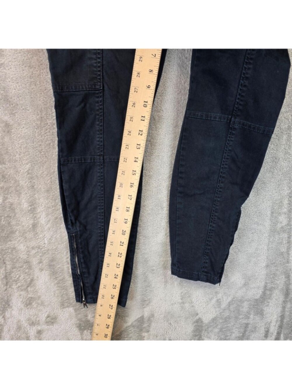 Lauren Ralph Lauren Cargo Pants Womens 4 Blue Twill Slim Ankle Zip Stretch - Picture 8 of 12